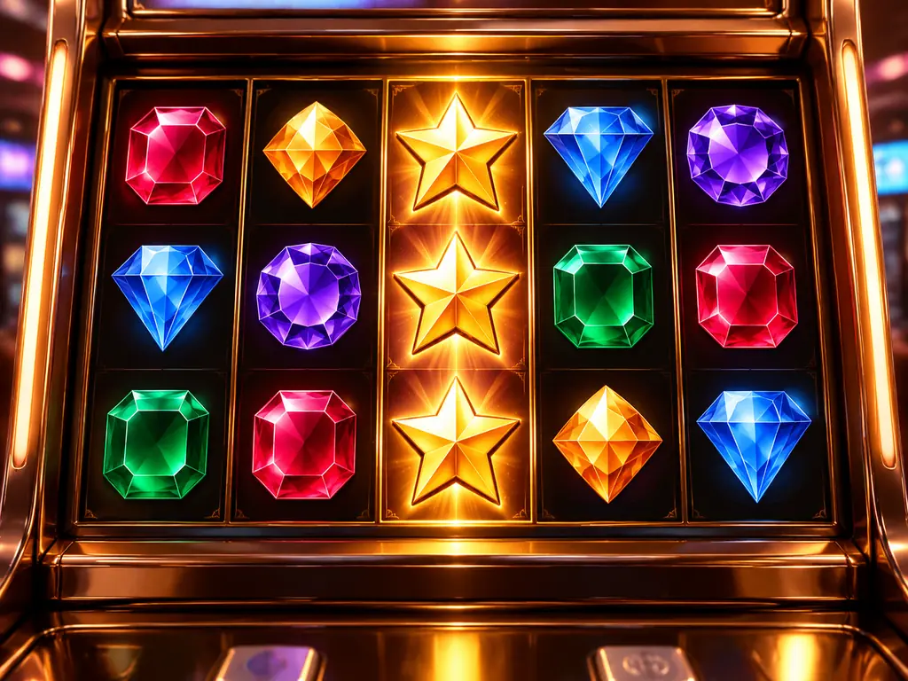 Bintang liar memenuhi kolom pada ilustrasi slot permata kasino